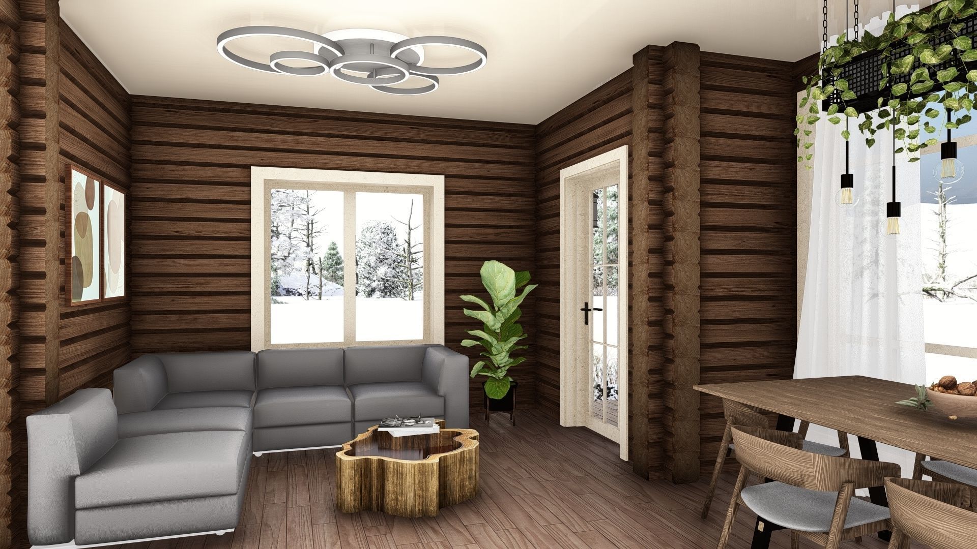 3D model of a wooden house 3D model_10