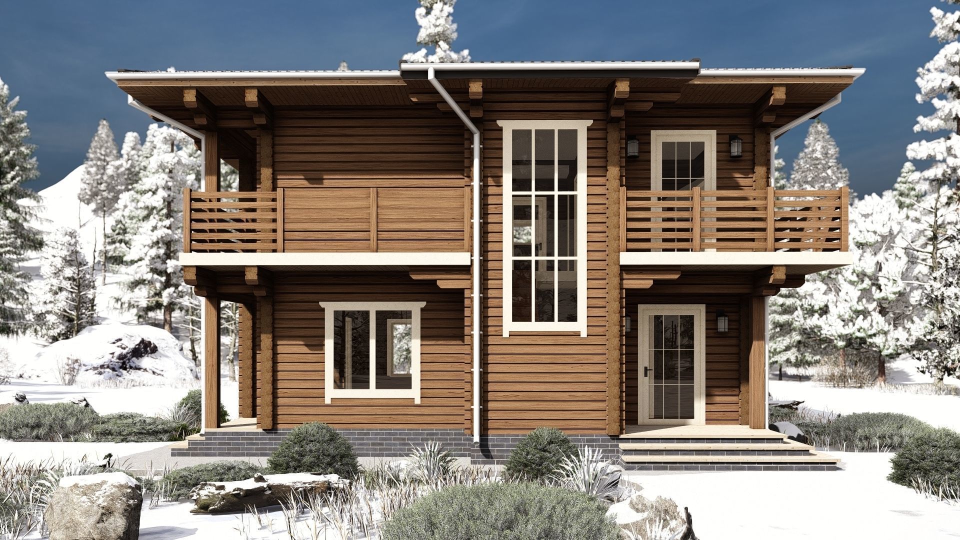 3D model of a wooden house 3D model_4