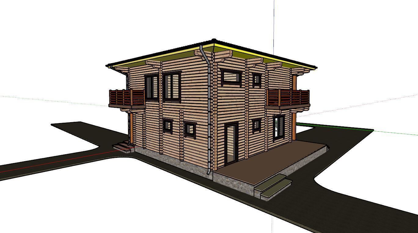 3D model of a wooden house 3D model_12