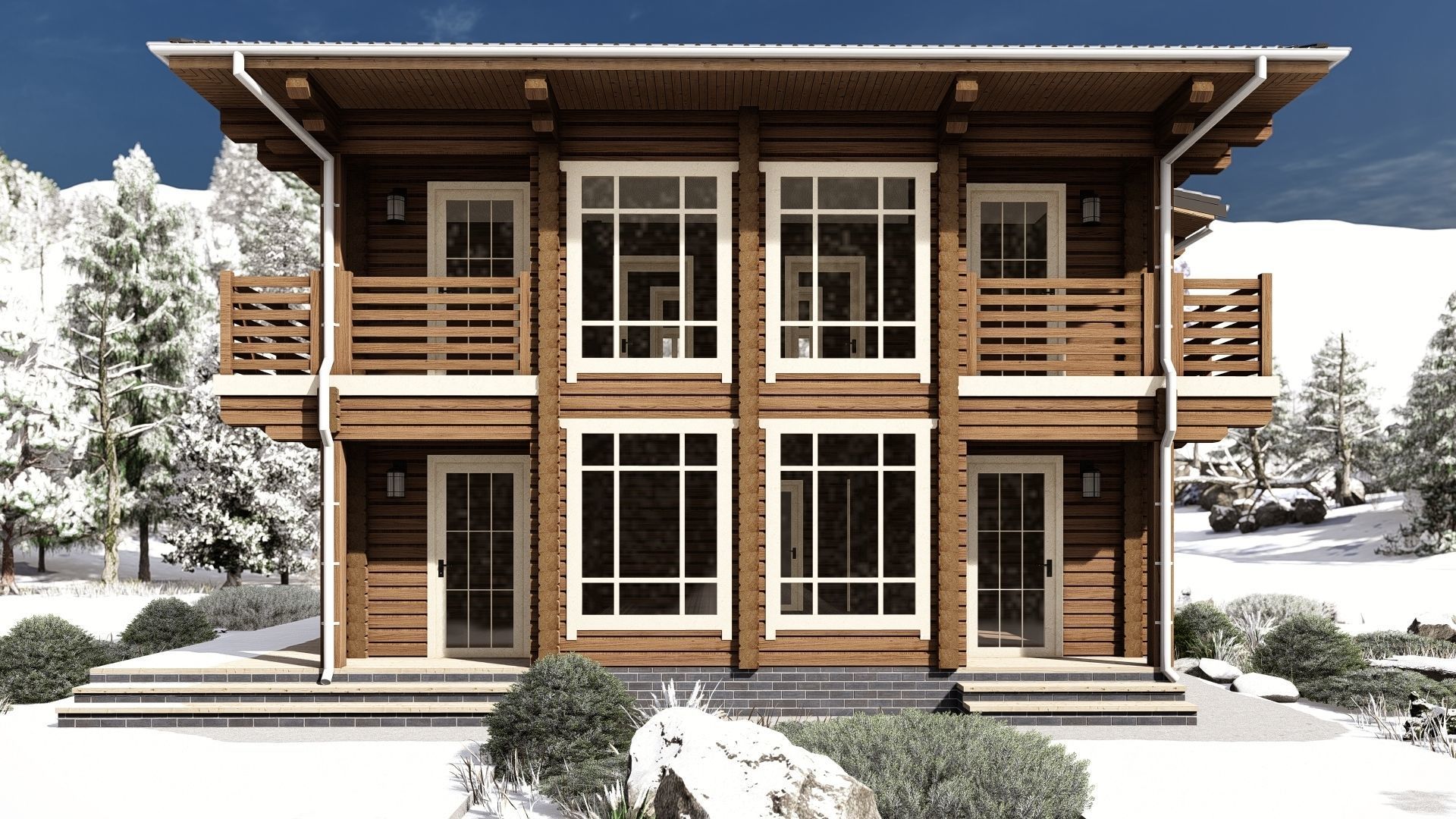 3D model of a wooden house 3D model_7