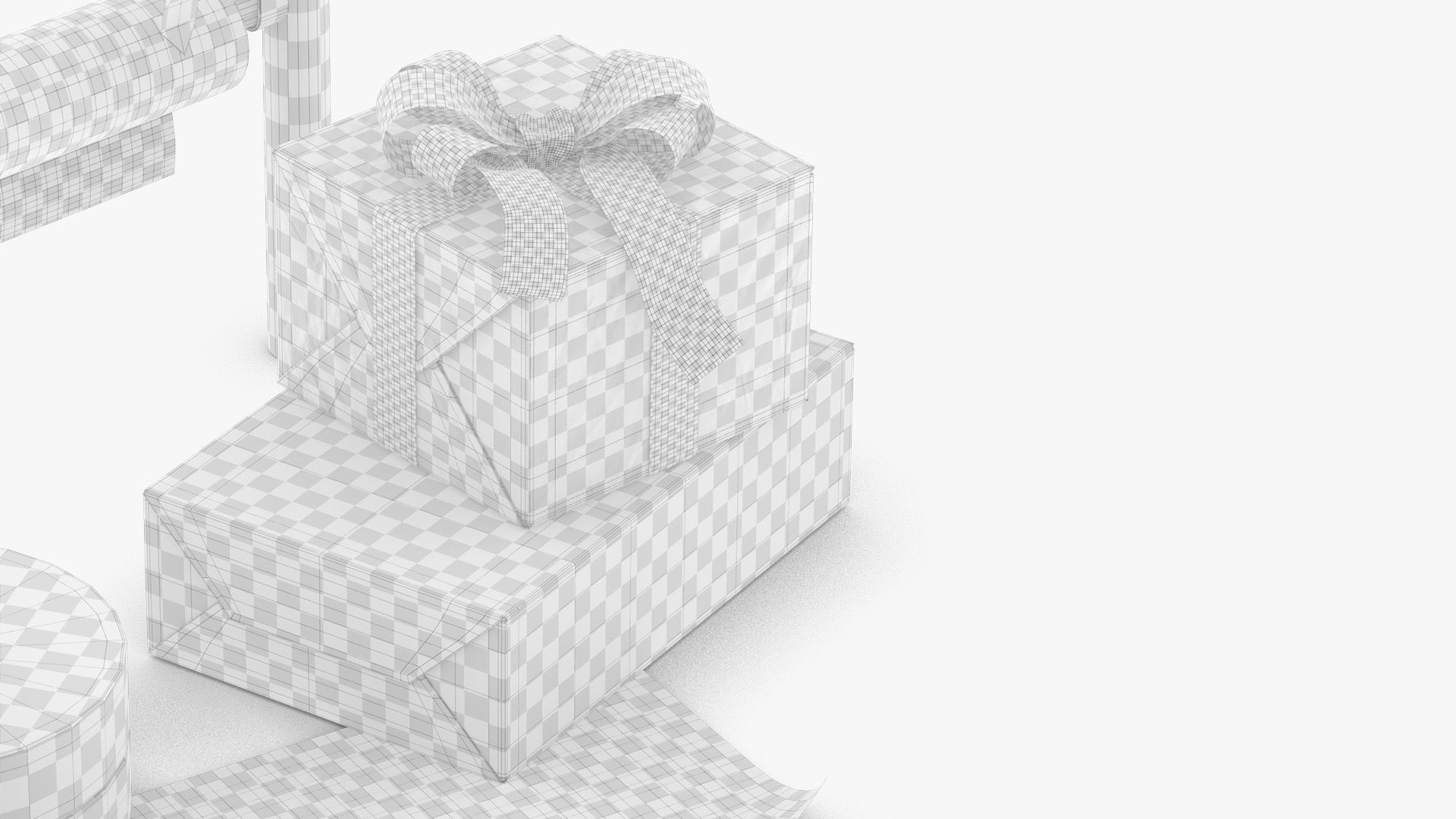Gift wrapping kit Low-poly 3D model_7