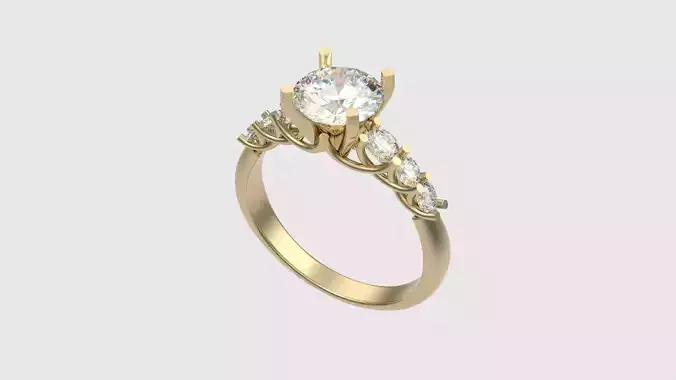 Classic Seven-Stones Engagement Ring JDBCo 3D print model