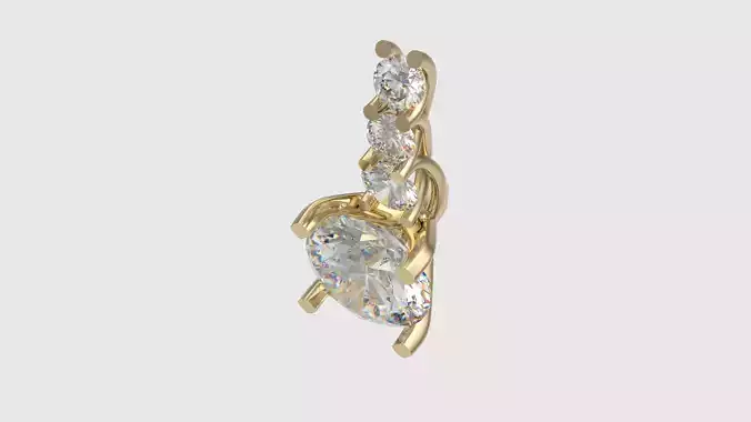 Multi-Stone Drop Earrings JDBCo 3D print model