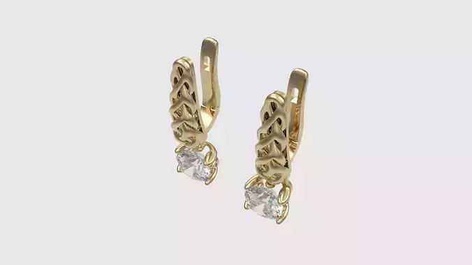 Braided Diamond Earrings JDBCo 3D print model