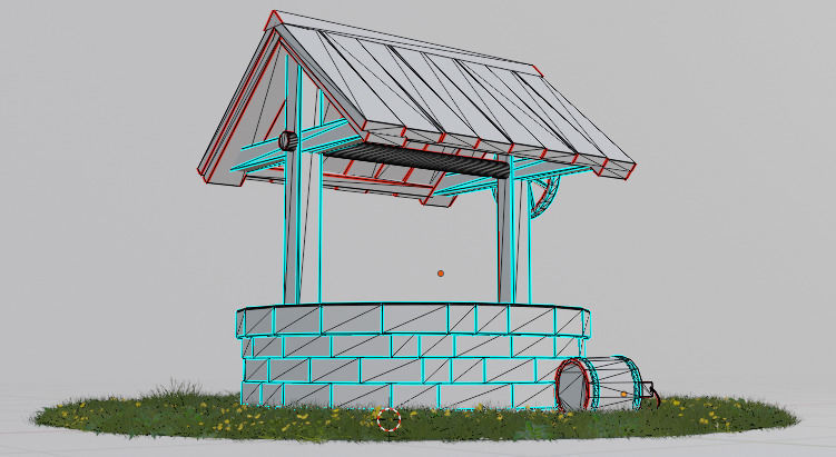 Old Well GameReady Low-poly 3D model_9