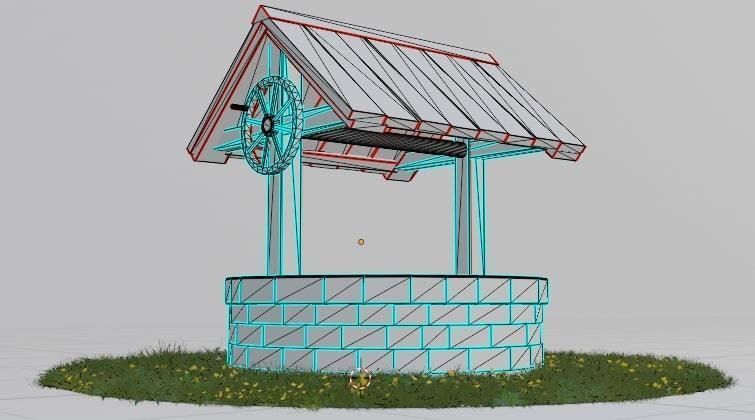 Old Well GameReady Low-poly 3D model_7