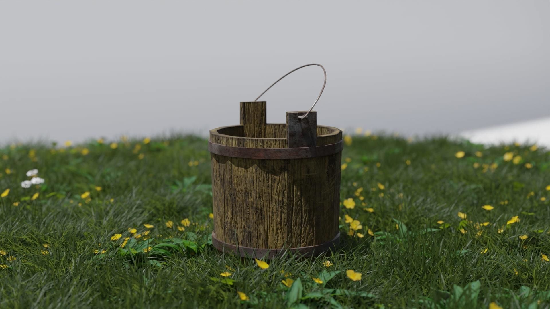 Old Well GameReady Low-poly 3D model_5