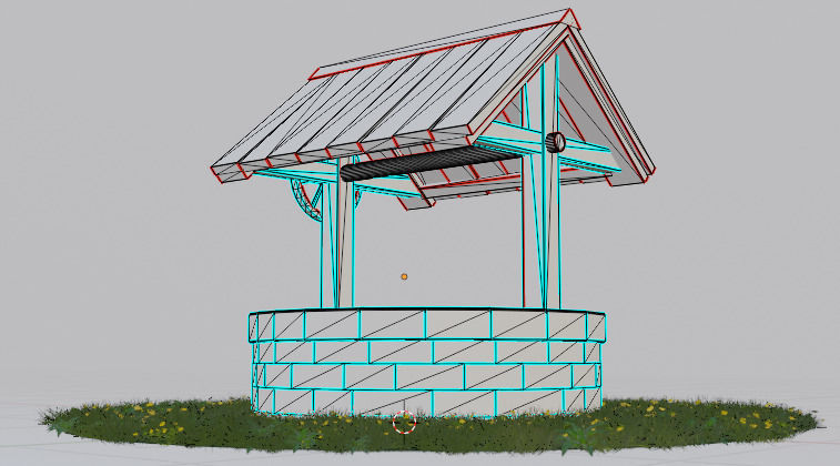 Old Well GameReady Low-poly 3D model_8