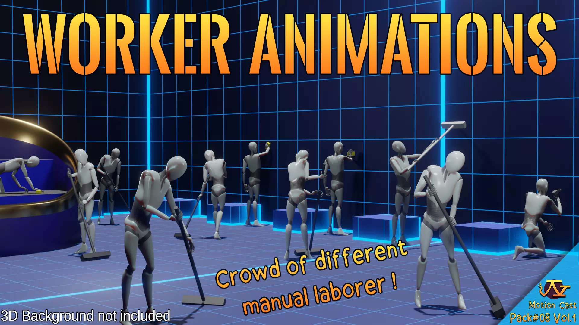 Worker animations - Motion Cast08 Vol1 3D model