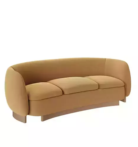 SOFA CURVO MUIR DE TERCIOPELO CAMEL DE 90 DE LAWSON-FENNING