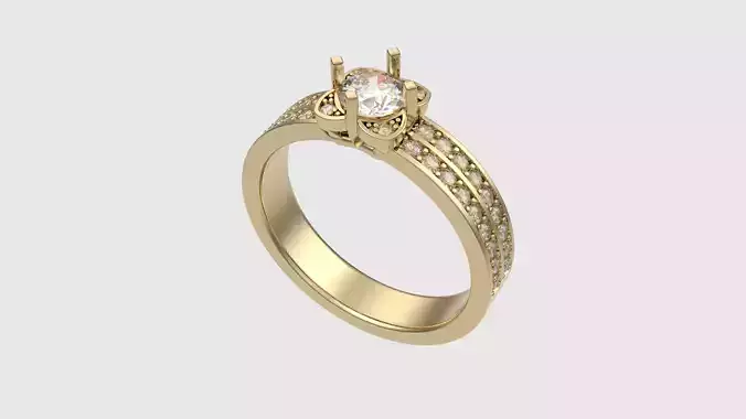 Floral-Inspired Pave Ring JDBCo 3D print model