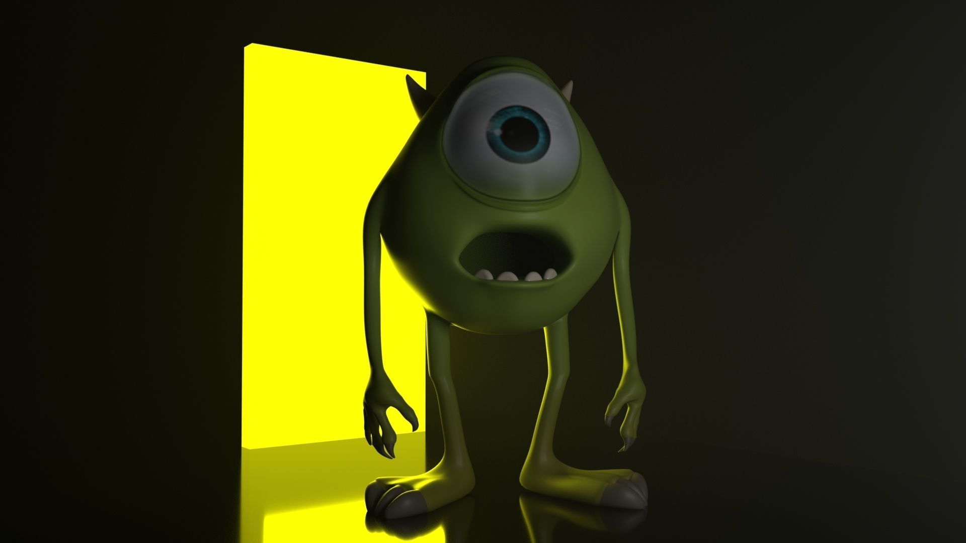 Mike wazowski Monster Low-poly 3D model_3
