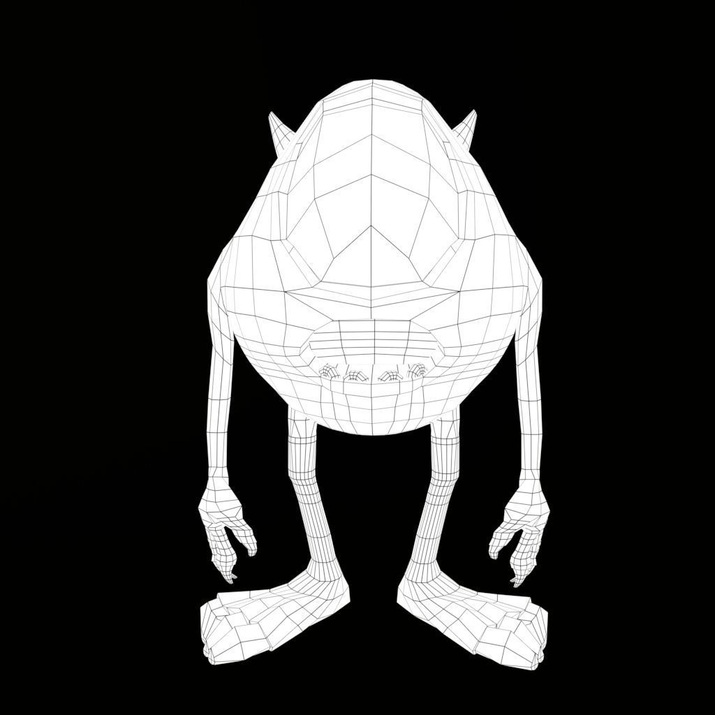 Mike wazowski Monster Low-poly 3D model_4