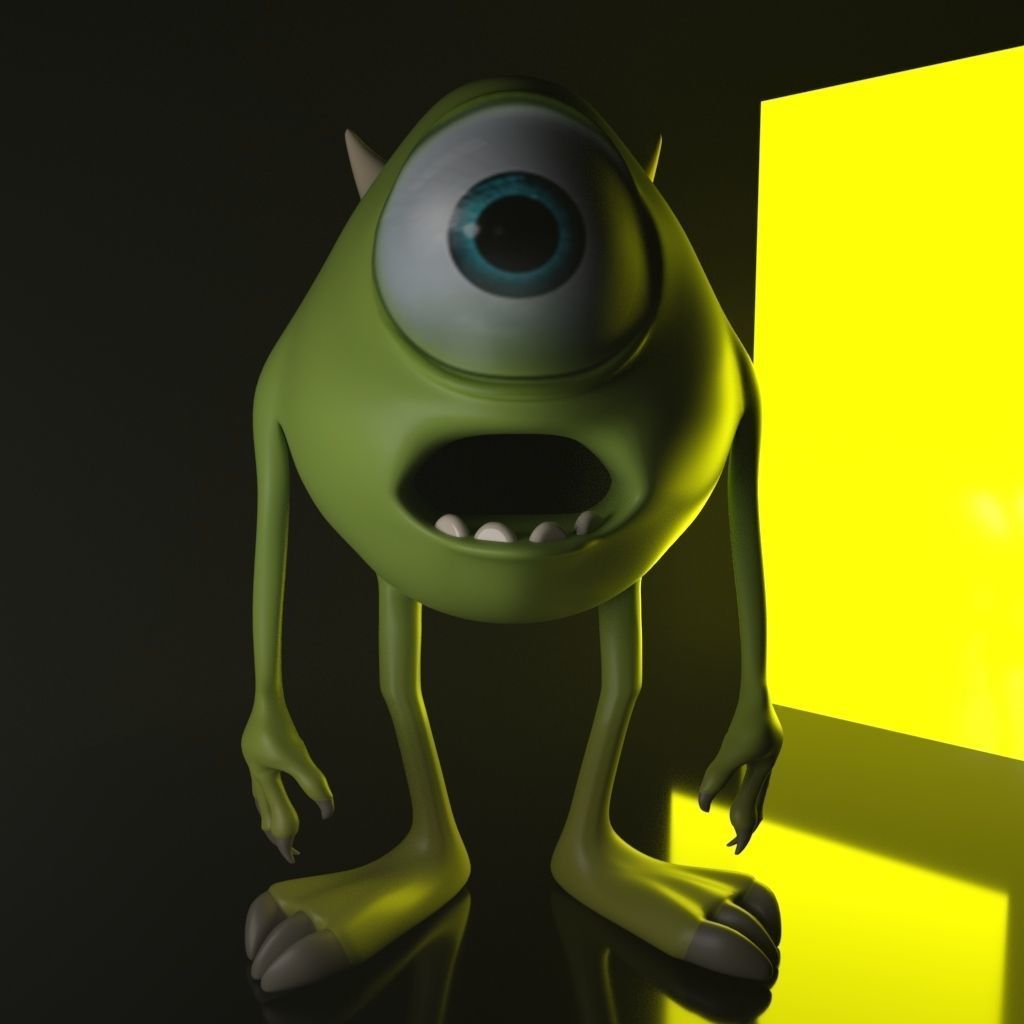 Mike wazowski Monster Low-poly 3D model_2