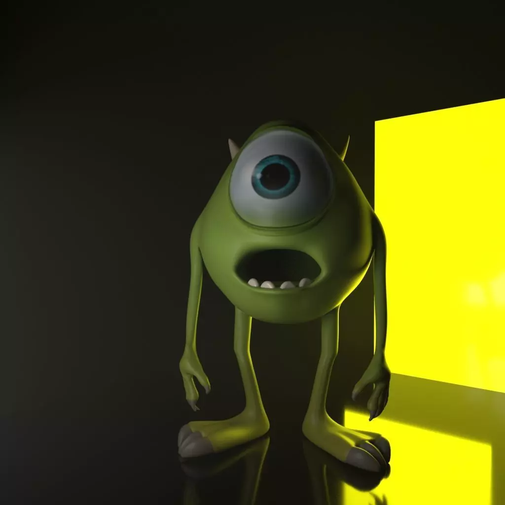 Mike wazowski Monster Low-poly 3D model_0