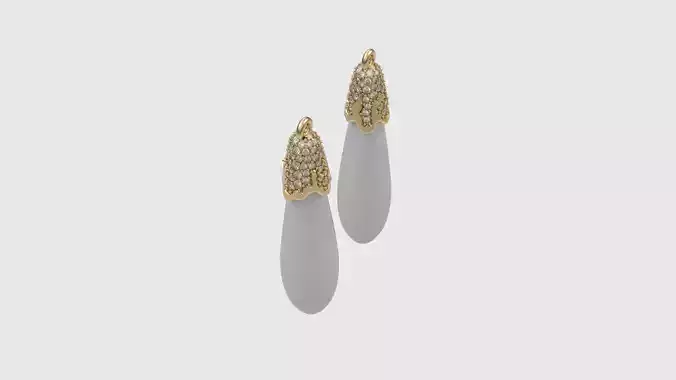 Teardrop Pave Set Earrings JDBCo 3D print model