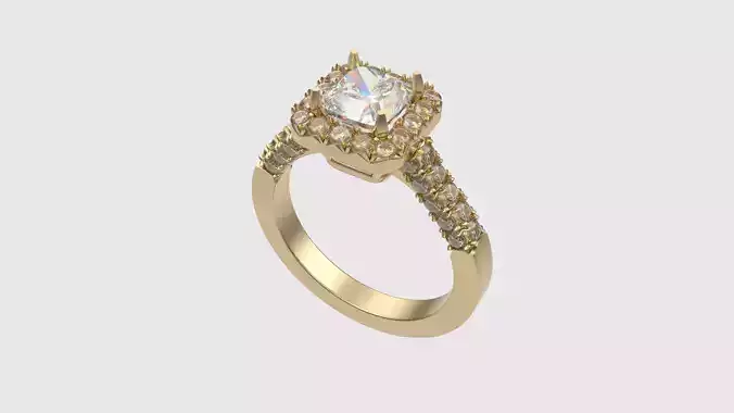 Radiant Halo Square Ring JDBCo 3D print model