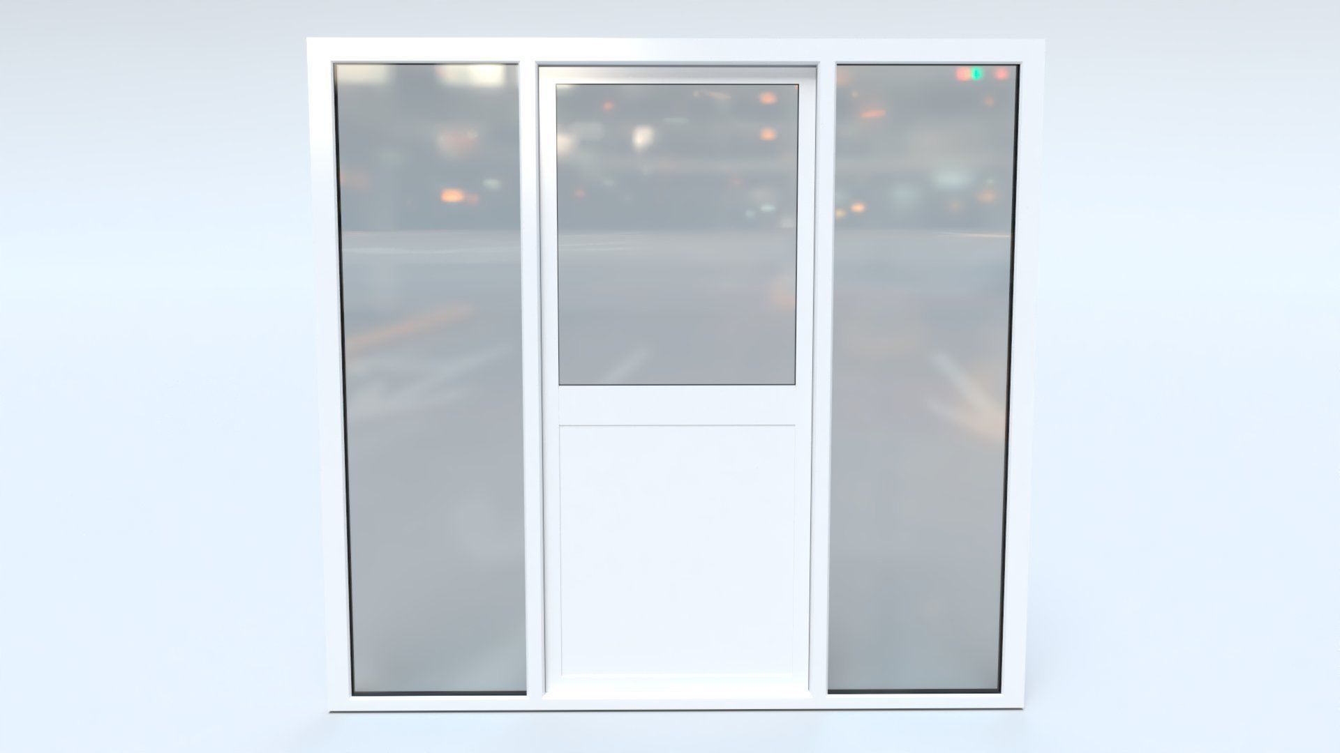 uPVC Composite Door with Window Side Panels Low-poly 3D model_22