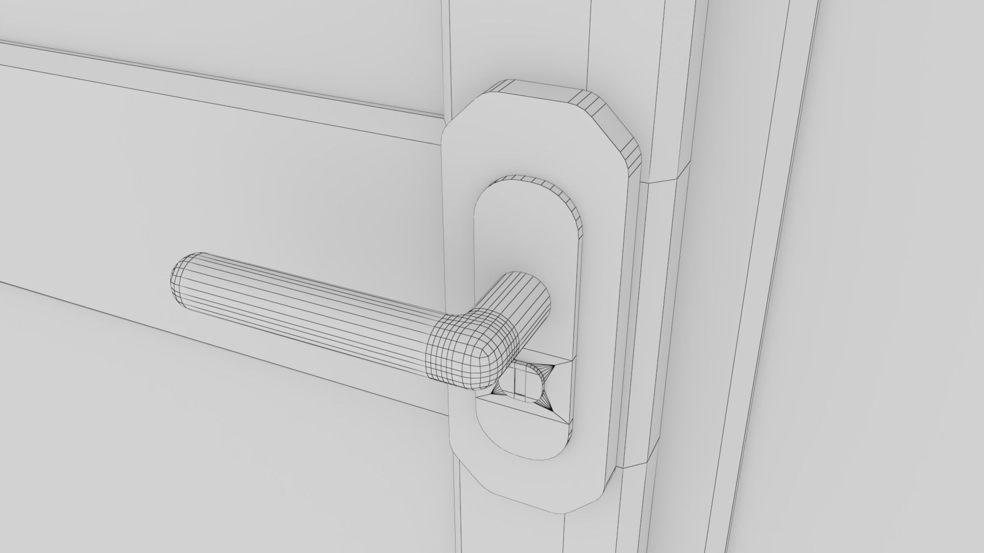 uPVC Composite Door with Window Side Panels Low-poly 3D model_24