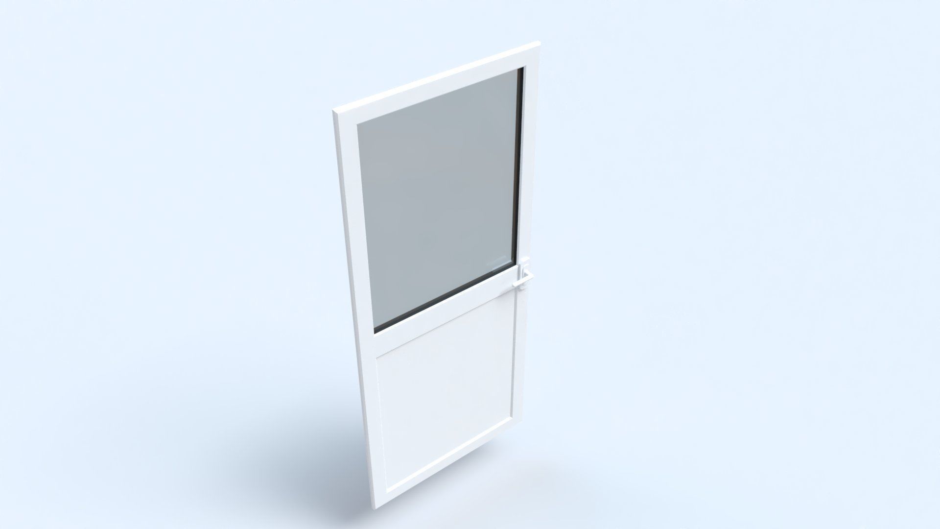uPVC Composite Door with Window Side Panels Low-poly 3D model_16