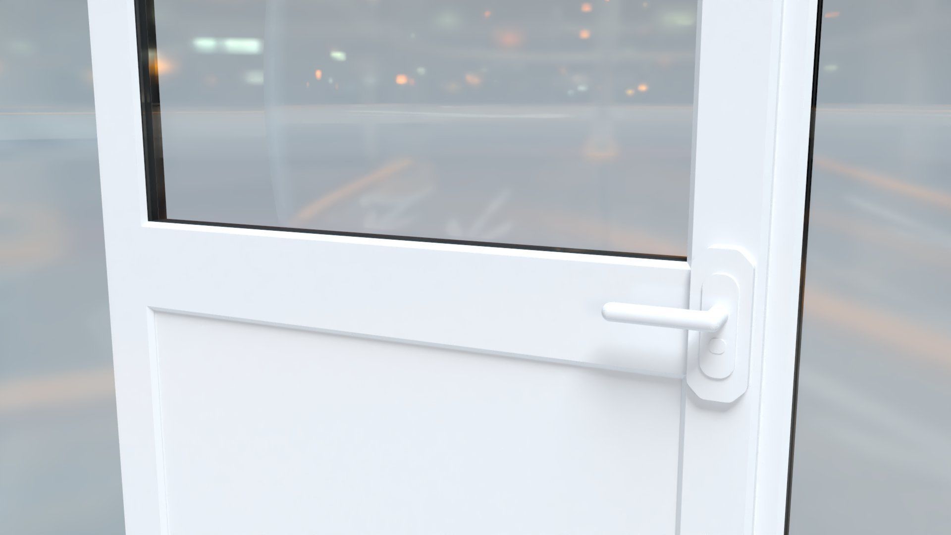 uPVC Composite Door with Window Side Panels Low-poly 3D model_5