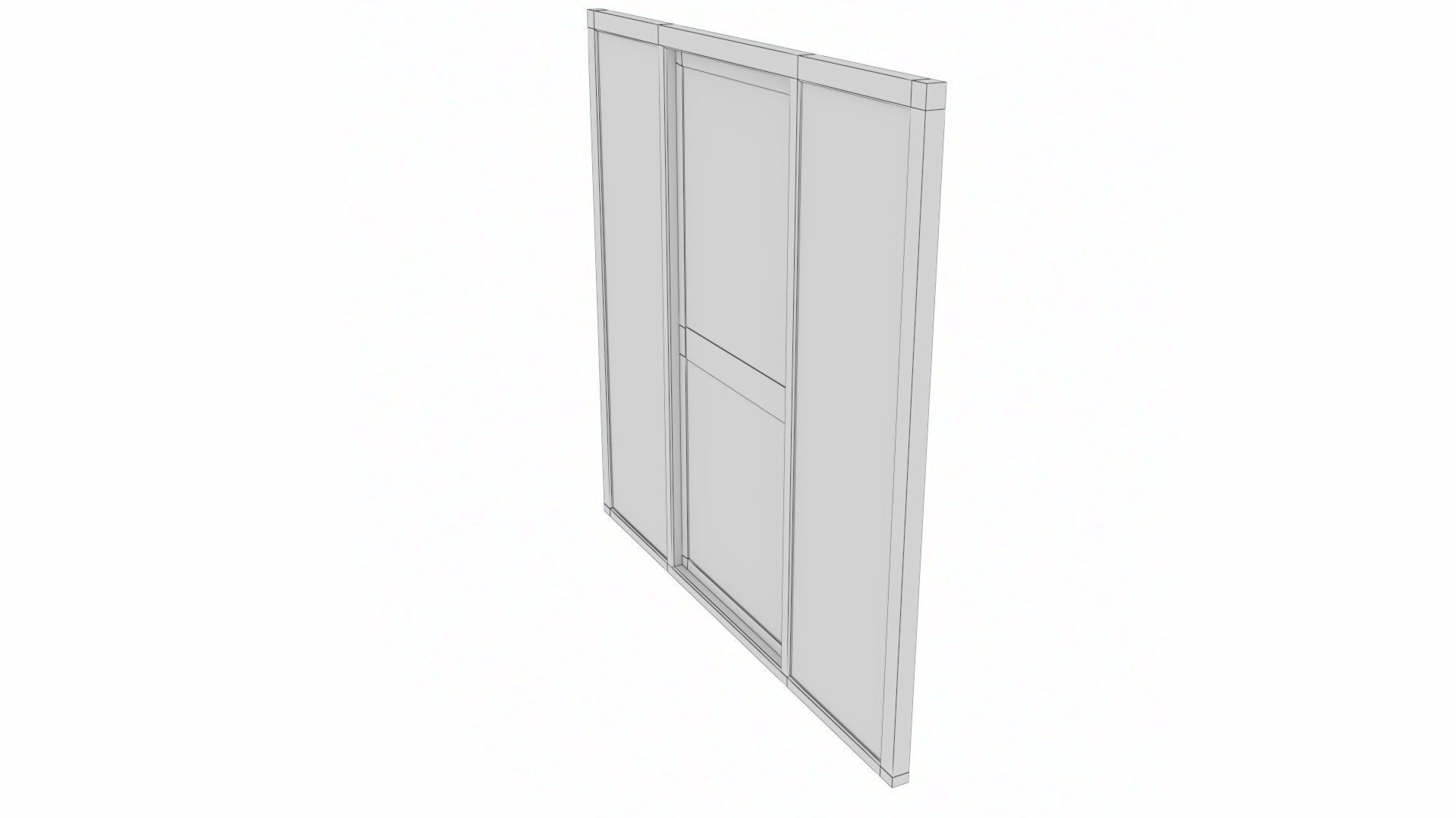 uPVC Composite Door with Window Side Panels Low-poly 3D model_30