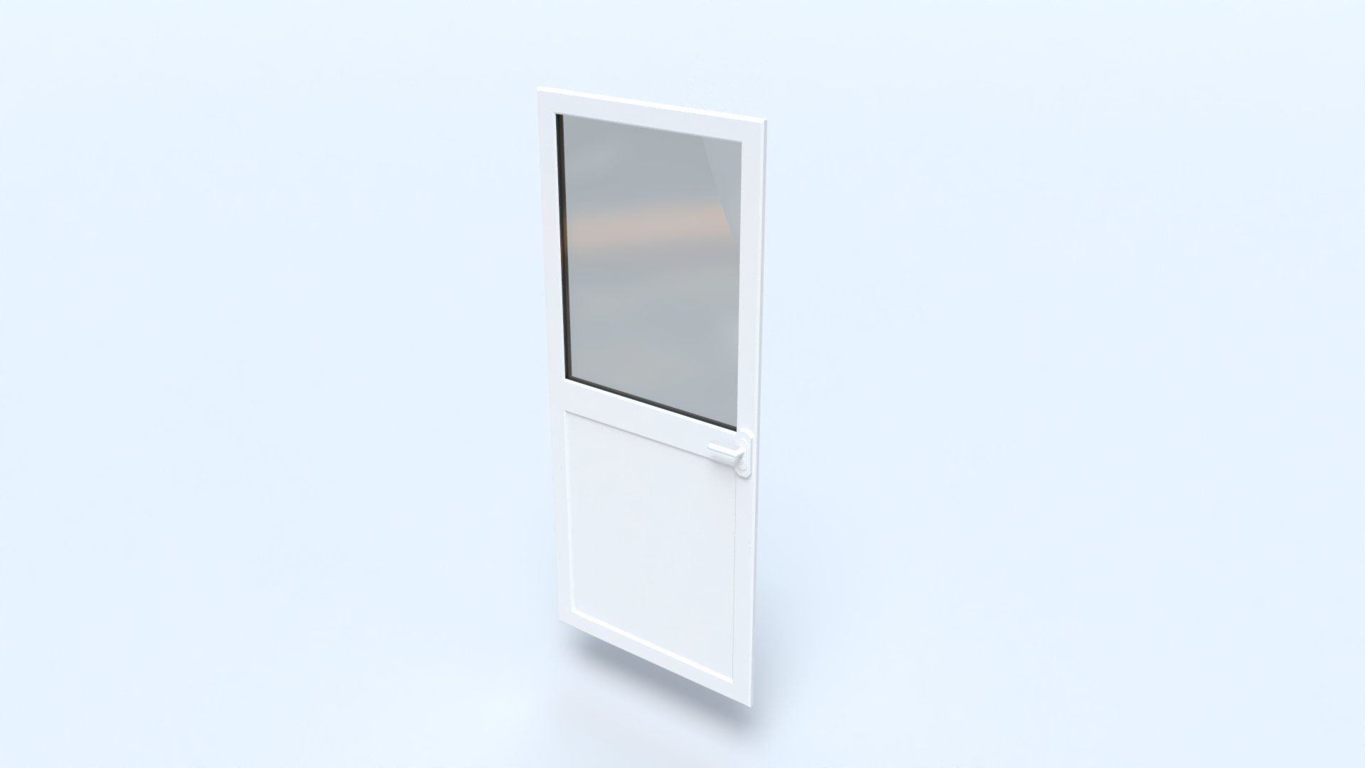 uPVC Composite Door with Window Side Panels Low-poly 3D model_20