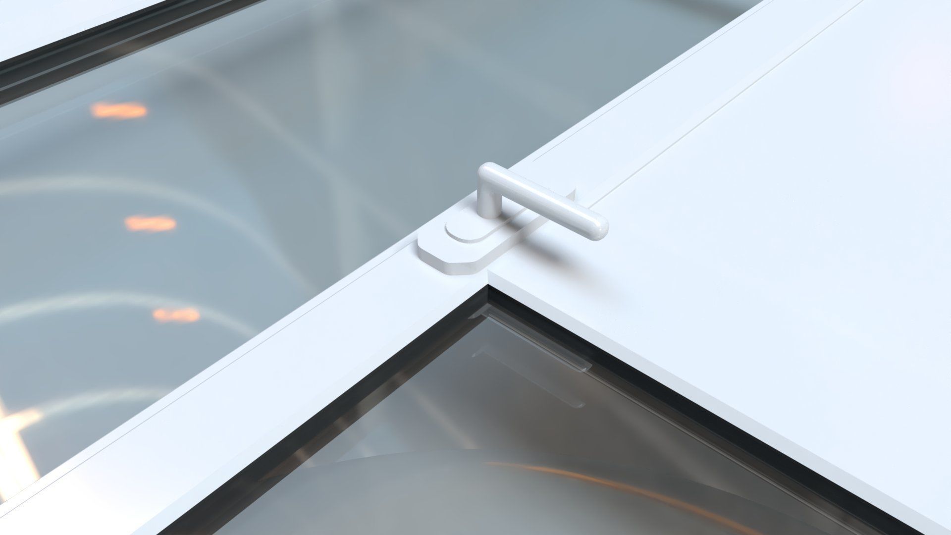 uPVC Composite Door with Window Side Panels Low-poly 3D model_17