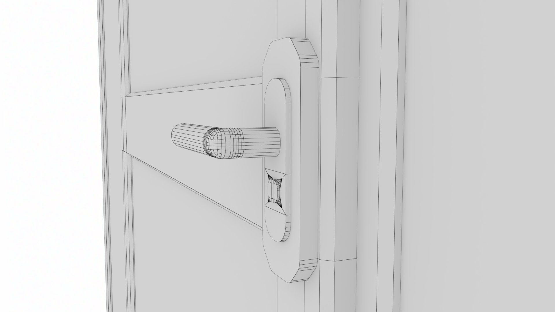 uPVC Composite Door with Window Side Panels Low-poly 3D model_27