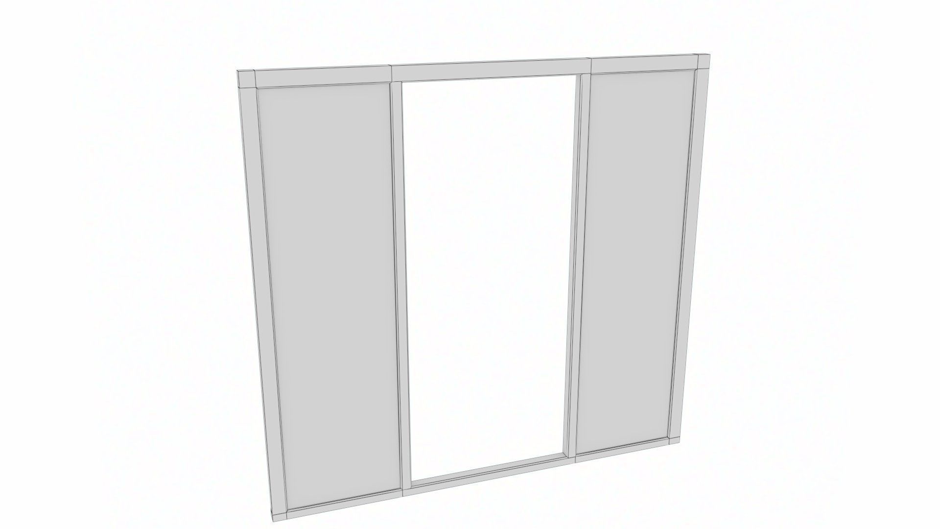 uPVC Composite Door with Window Side Panels Low-poly 3D model_35