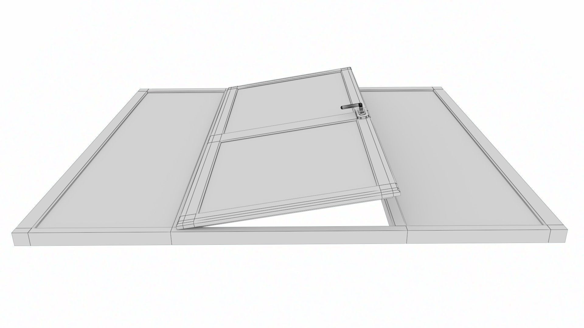 uPVC Composite Door with Window Side Panels Low-poly 3D model_34