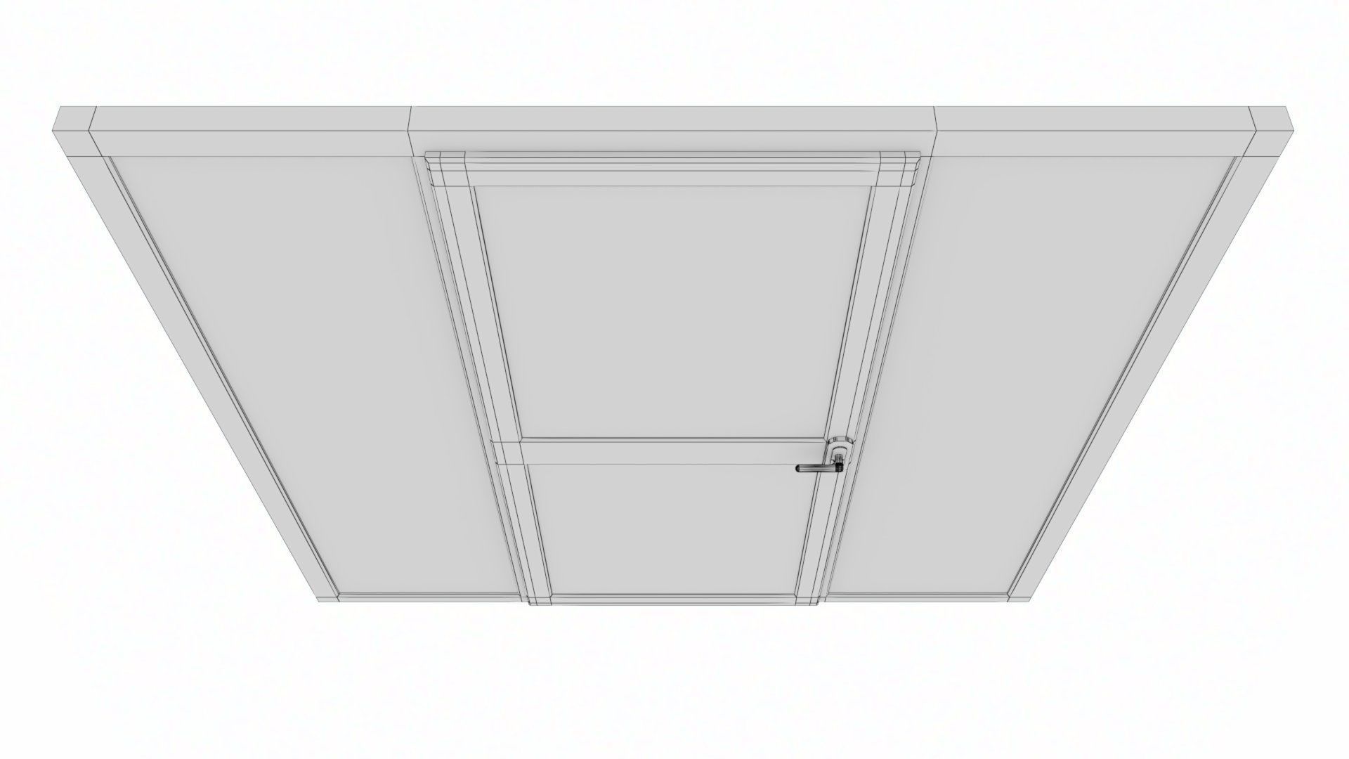uPVC Composite Door with Window Side Panels Low-poly 3D model_28