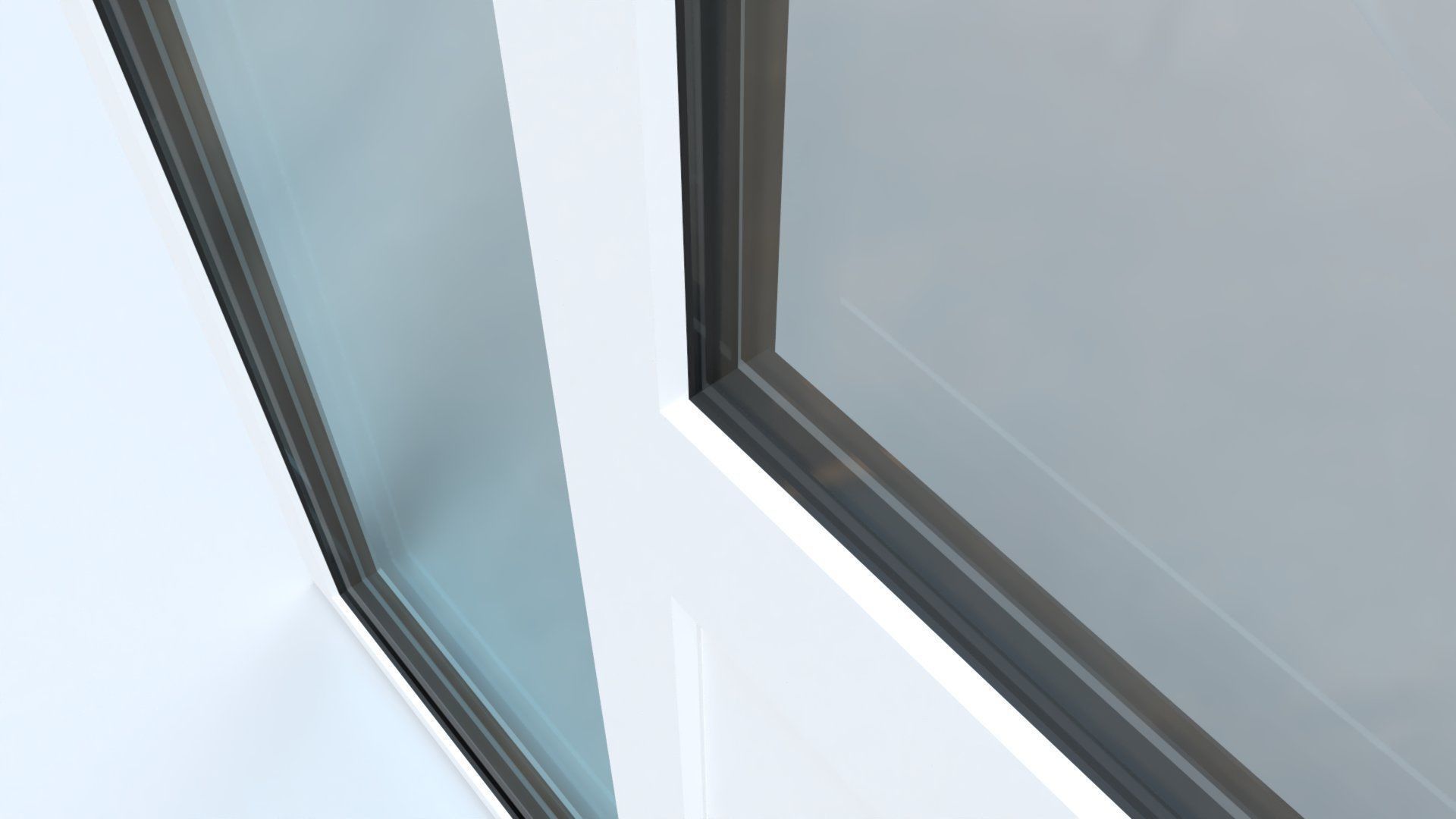 uPVC Composite Door with Window Side Panels Low-poly 3D model_3