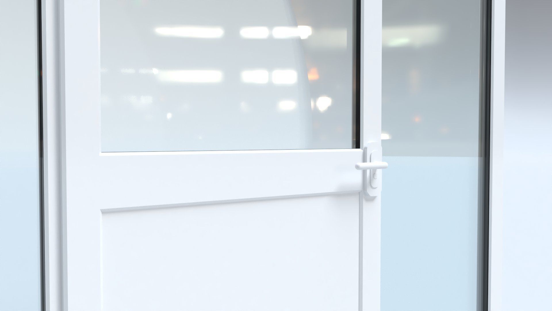 uPVC Composite Door with Window Side Panels Low-poly 3D model_1