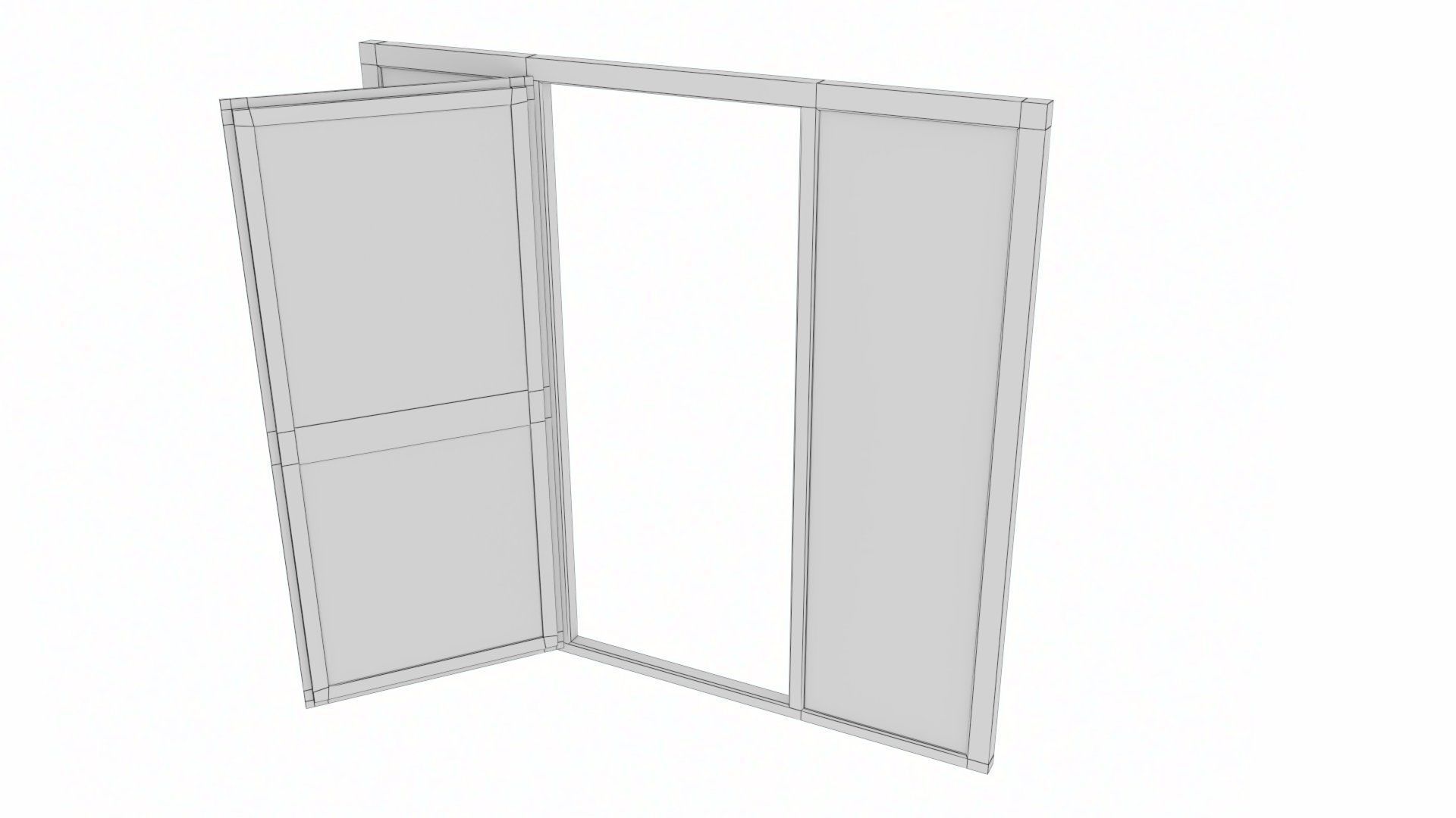 uPVC Composite Door with Window Side Panels Low-poly 3D model_32