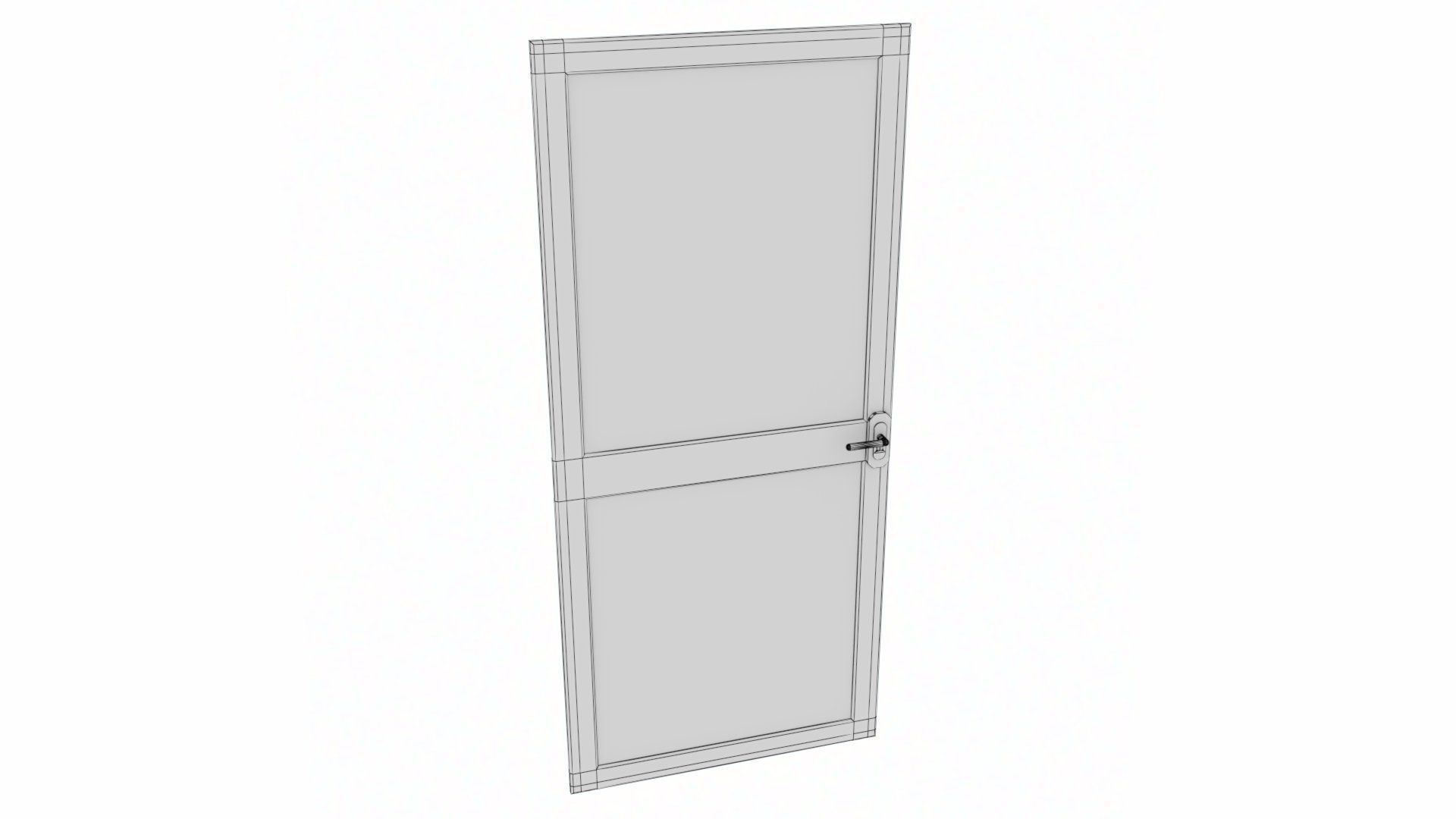 uPVC Composite Door with Window Side Panels Low-poly 3D model_37