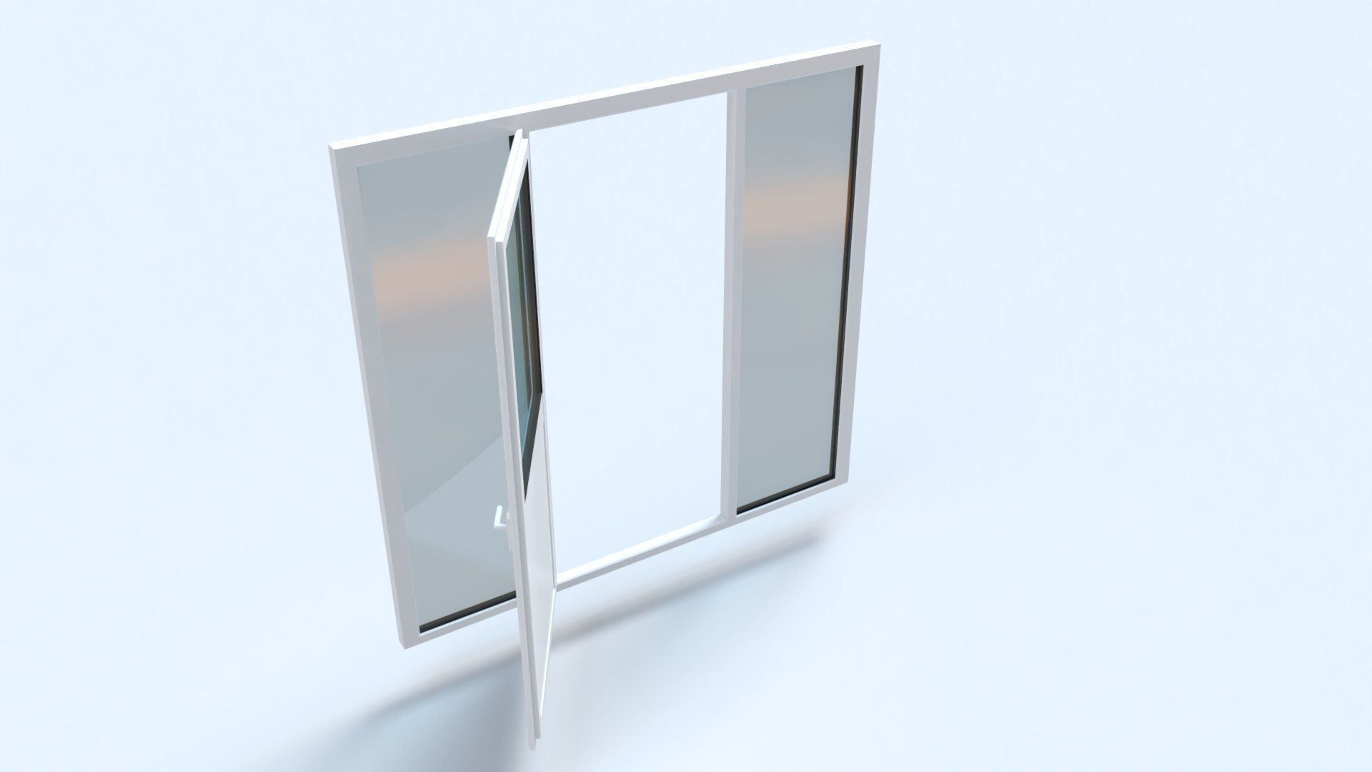 uPVC Composite Door with Window Side Panels Low-poly 3D model_19