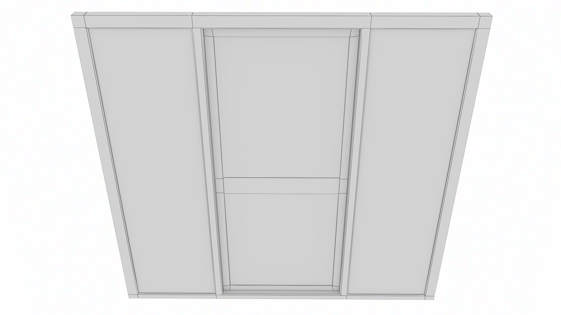 uPVC Composite Door with Window Side Panels Low-poly 3D model_29