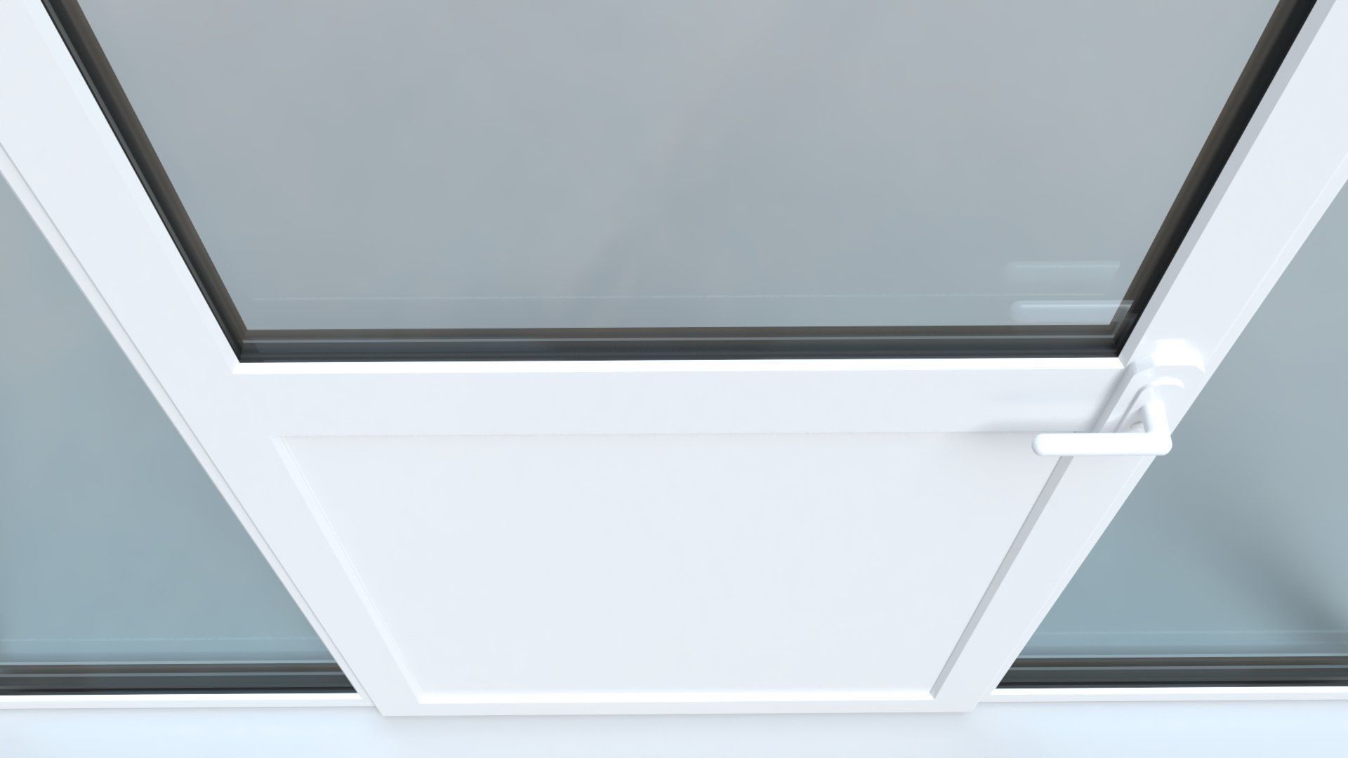 uPVC Composite Door with Window Side Panels Low-poly 3D model_10