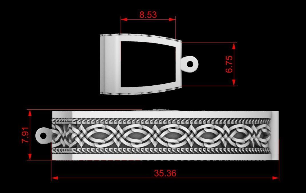 Saint George pendant with wood insert 3D print model_6