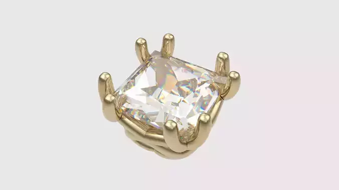 Square-Cut Gemstone Earrings JDBCo 3D print model