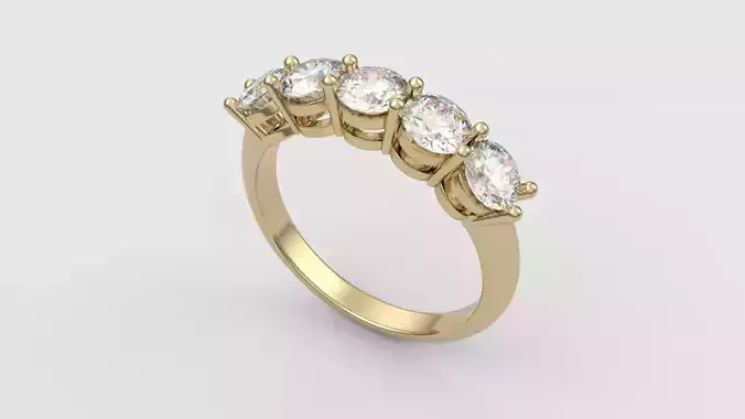 Five-Stone Prong Set Ring JDBCo 3D print model