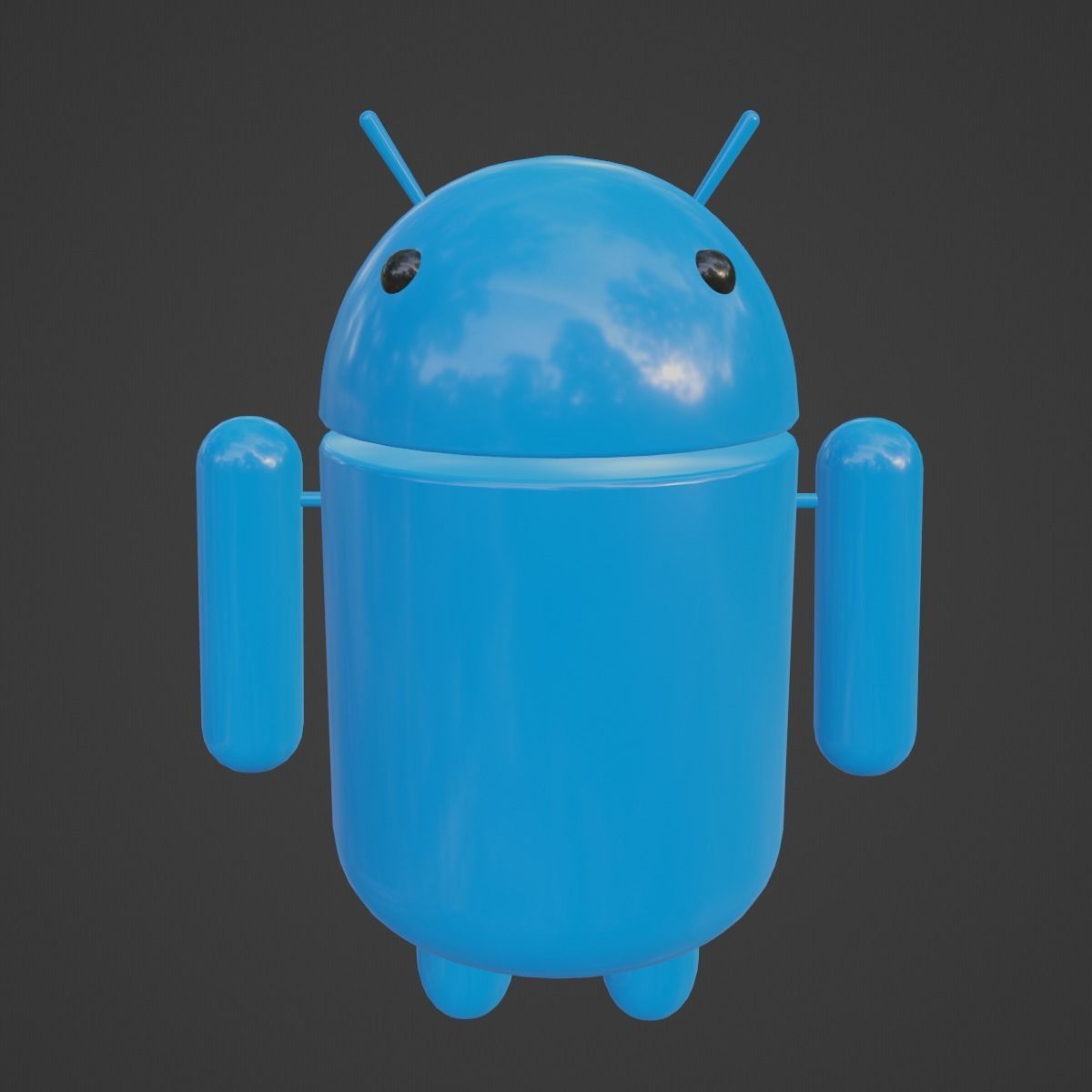 Android Robot 01  Low-poly 3D model_9