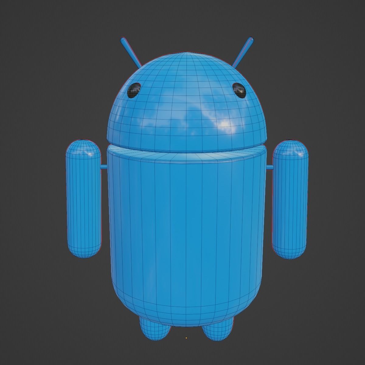 Android Robot 01  Low-poly 3D model_10