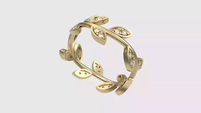 Nature-Inspired Leaf Ring JDBCo 3D print model