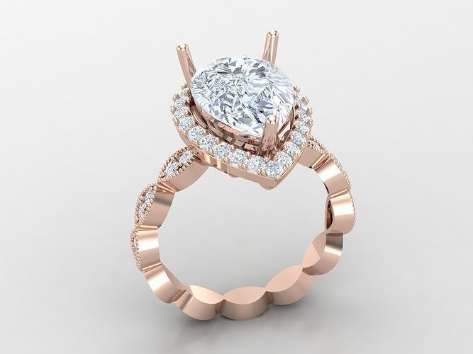 Wedding Woman Ring 1WR369 3D print model
