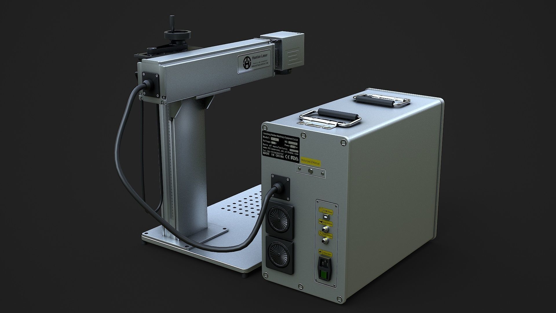 Fiber Laser Marking Machine Low-poly 3D model_3