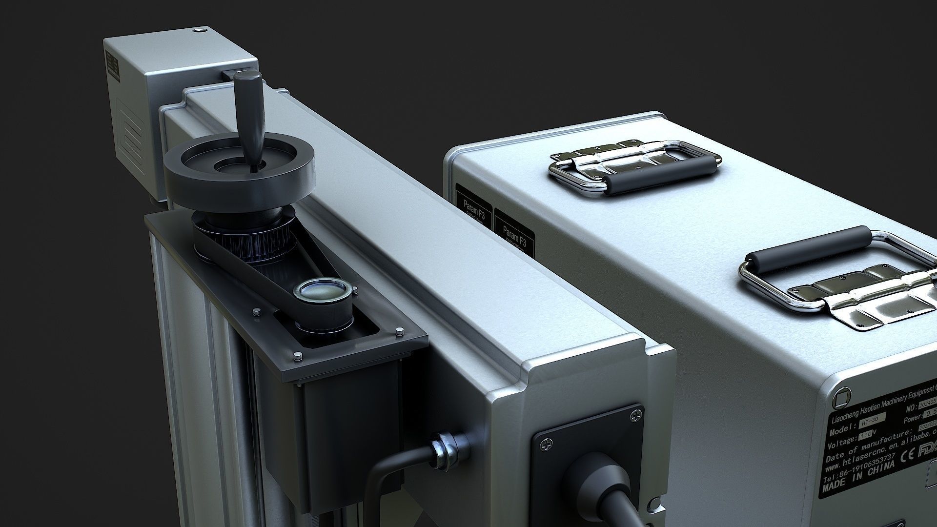 Fiber Laser Marking Machine Low-poly 3D model_16