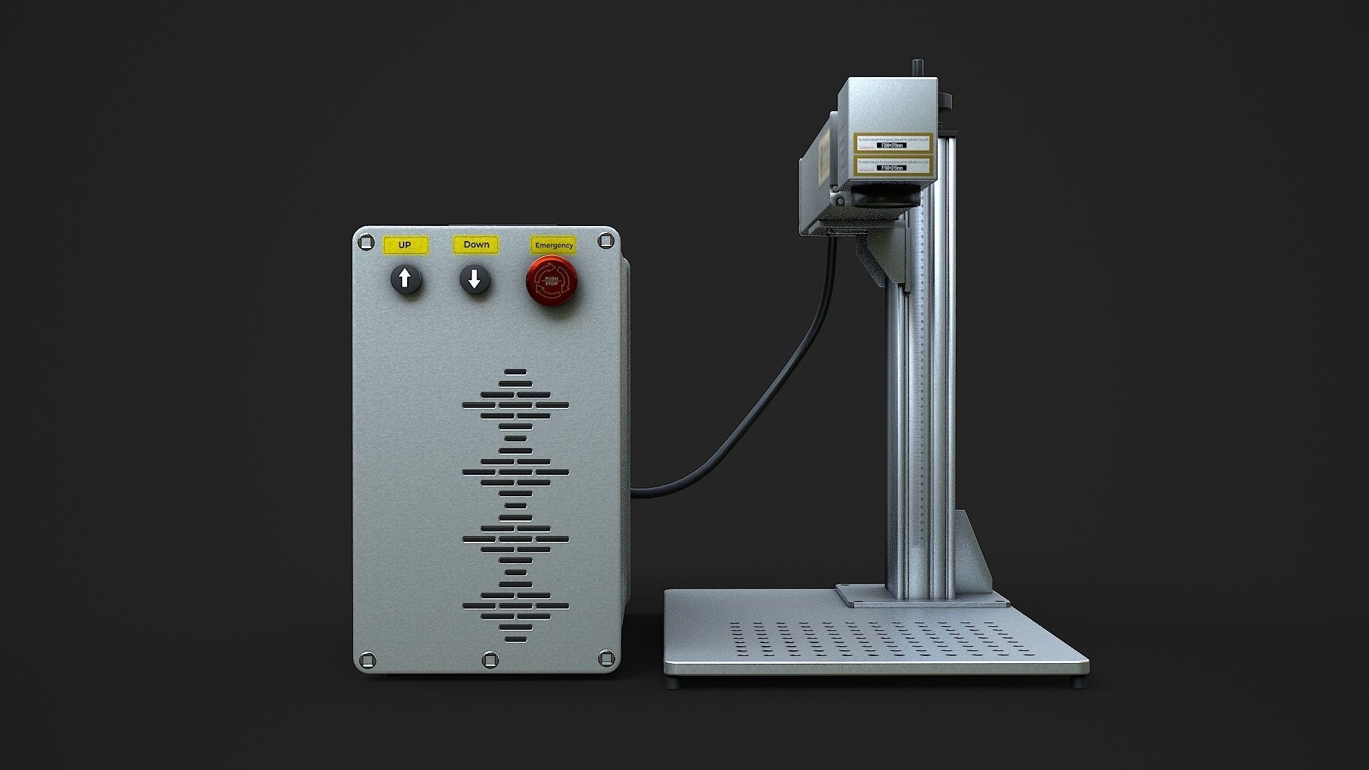 Fiber Laser Marking Machine Low-poly 3D model_2
