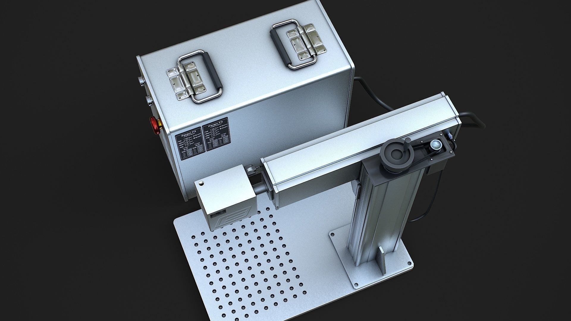 Fiber Laser Marking Machine Low-poly 3D model_11
